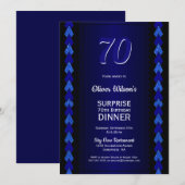 Verrassend 70e verjaardag Dinner Black en Blue Par Kaart (Voorkant / Achterkant)