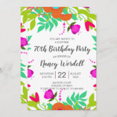 Verrassend 70e verjaardag Floral Uitnodiging (Voorkant / Achterkant)