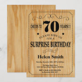 Verrassend 70e verjaardag Rustic Wood Kaart (Voorkant / Achterkant)