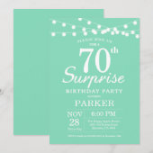 Verrassend 70e verjaardag Uitnodiging Mint Green (Voorkant / Achterkant)