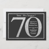 Verrassend 70e verjaardag Uitnodiging Silver Glitt (Voorkant)