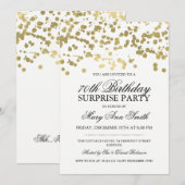 Verrassend 70e verjaardag van Gold Foil Confetti Kaart (Voorkant / Achterkant)
