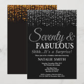 Verrassend 70e verjaardag Zeventig en Fabulous Sil Kaart (Voorkant / Achterkant)