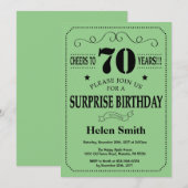 Verrassend 70th Birthday Black en Green Kaart (Voorkant / Achterkant)