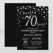 Verrassend 70th Birthday Black en Silver Diamond Kaart (Voorkant / Achterkant)