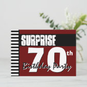 Verrassend 70th Birthday Red en Black V02 Kaart (Staand voorkant)