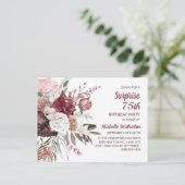 Verrassend 75e verjaardag Burgundy Blush Pink Flor Briefkaart (Staand voorkant)