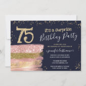 Verrassend 75e verjaardag glitter Cake Kaart (Voorkant)