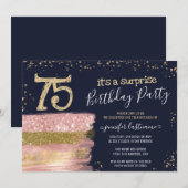 Verrassend 75e verjaardag glitter Cake Kaart (Voorkant / Achterkant)