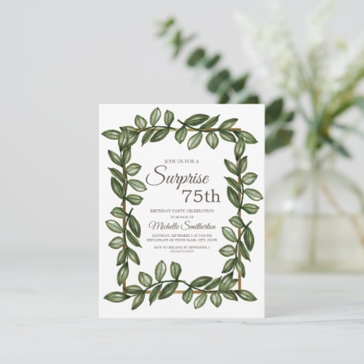 Verrassend 75e verjaardag Groene Bladeren Vrouwen Kaart (Staand voorkant)