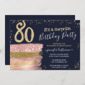 Verrassend 80e verjaardag glitter Cake Kaart (Voorkant / Achterkant)