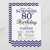 Verrassend 80e verjaardag marinier Blauwe Chevron Kaart (Voorkant / Achterkant)