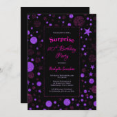 Verrassend 80e verjaardag Paars en Zwarte Partij Kaart (Voorkant / Achterkant)