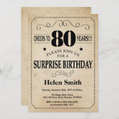 Verrassend 80e verjaardag Rustic Retro Kaart (Voorkant / Achterkant)