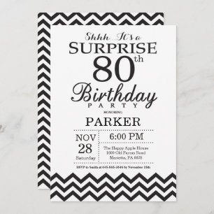 Verrassend 80e verjaardag Uitnodiging zwarte Chevr
