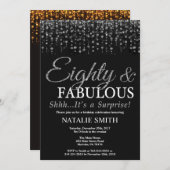 Verrassend 80th Birthday 80 en Fabulous Silver Kaart (Voorkant / Achterkant)