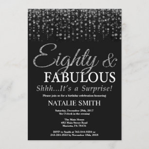 Verrassend 80th Birthday 80 en Fabulous Silver Kaart