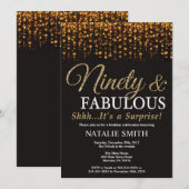 Verrassend 90e verjaardag negentig en Fabulous Gol Kaart (Voorkant / Achterkant)