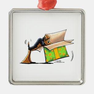 Verrassend: Airedale Welsh Terrier Metalen Ornament