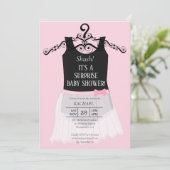 Verrassend Baby shower Ballerina Roze Uitnodiging (Staand voorkant)