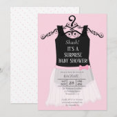 Verrassend Baby shower Ballerina Roze Uitnodiging (Voorkant / Achterkant)