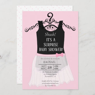 Verrassend Baby shower Ballerina Roze Uitnodiging