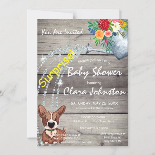 Verrassend Baby shower Thin Magnetic Invitation Ka Magnetische Uitnodiging (Voorkant)
