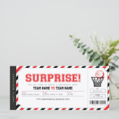 Verrassend Basketball Game Persoonlijk Gift Ticket (Staand voorkant)