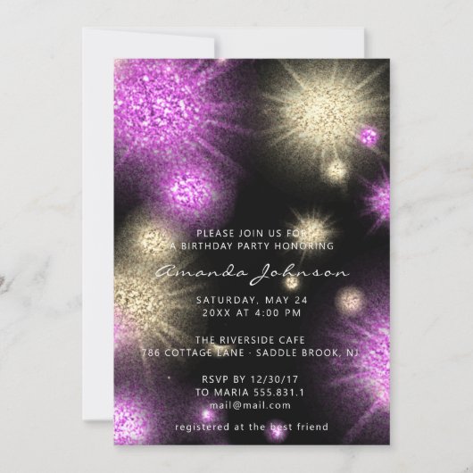 Verrassend Birthday Party Sweet 16Glitter Pink Gol Kaart (Voorkant)