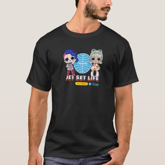 Verrassend. Cheeky Babe & Go Gurl Jet Set Lif T-shirt (Voorkant)