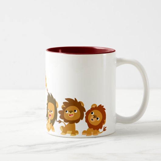 Verrassend! Cute Cartoon Lions Mok (Rechts)