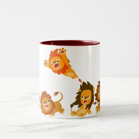 Verrassend! Cute Cartoon Lions Mok (Center)