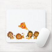 Verrassend! Cute Cartoon Lions Mousepad Muismat (Met muis)