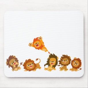 Verrassend! Cute Cartoon Lions Mousepad Muismat
