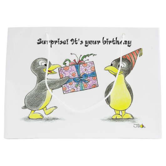 Verrassend dat het jouw verjaardag is large cadeautasje (Voorkant)