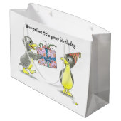 Verrassend dat het jouw verjaardag is large cadeautasje (Achterkant Gekanteld)