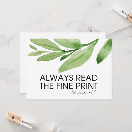 Verrassend dat ik een Zwangere Zwangerschap Aankon Kaart (Voorkant / Achterkant in situ)