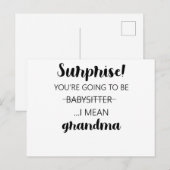 Verrassend dat je Babysitter oma gaat worden Briefkaart (Voorkant / Achterkant)