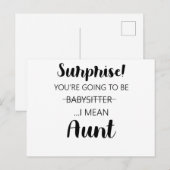Verrassend dat je babysitter wordt briefkaart (Voorkant / Achterkant)