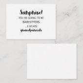 Verrassend dat je babysitters gaat zijn. notitiekaartje (Voorkant / Achterkant)
