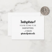 Verrassend dat je babysitters gaat zijn. notitiekaartje (Voorkant / Achterkant in situ)