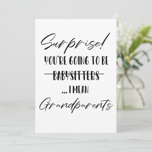 Verrassend dat je grootouders wordt bedankkaart (Staand voorkant)