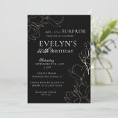 Verrassend elk jaar Gold Floral Birthday Party Kaart (Staand voorkant)