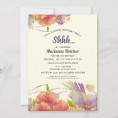 Verrassend feest. Waterverf Floral nodigt Kaart (Voorkant)