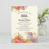 Verrassend feest. Waterverf Floral nodigt Kaart (Staand voorkant)