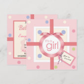 Verrassend! Het is een babymeisje Baby shower-uitn Kaart (Voorkant / Achterkant)