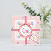 Verrassend! Het is een babymeisje Baby shower-uitn Kaart (Staand voorkant)