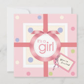 Verrassend! Het is een babymeisje Baby shower-uitn Kaart (Voorkant)