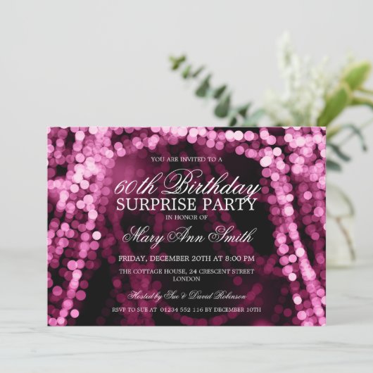 Verrassend koord van de Partij van de Koord roze Kaart (Staand voorkant)