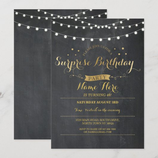 Verrassend marathychalkboard Alle leeftijdsuitnodi Kaart (Voorkant / Achterkant)